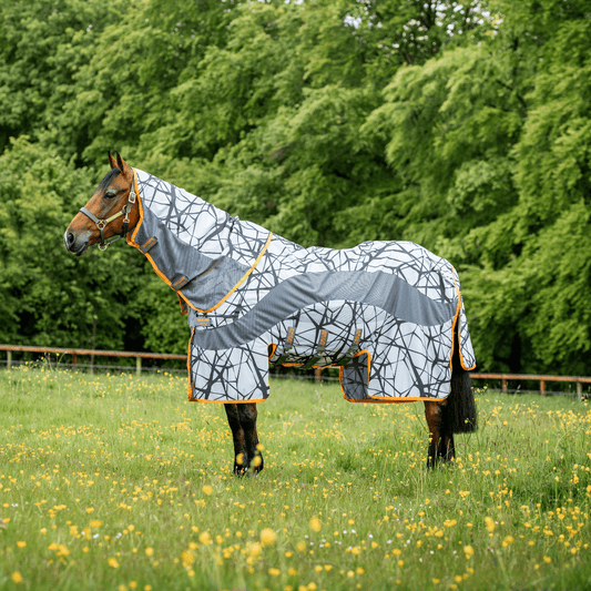 Horseware - Amigo CamoFly Plus Regn - og insektdækken - Grå/Orange - animondo.dk - AFRRK3 - J5S0 - 60