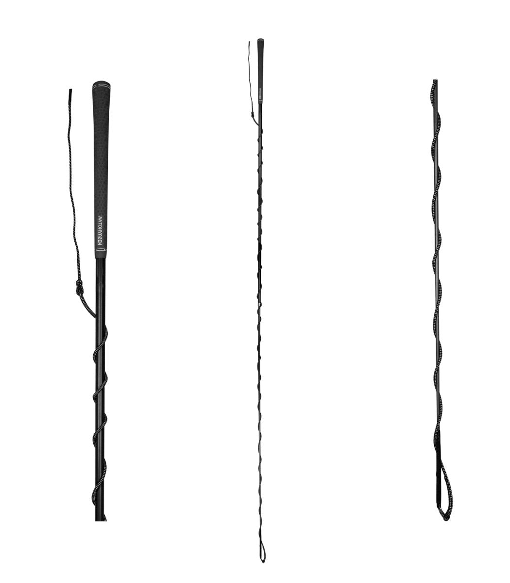 Telescope Lunging Whip with Golf handle - Sort, 2 m - animondo.dk
