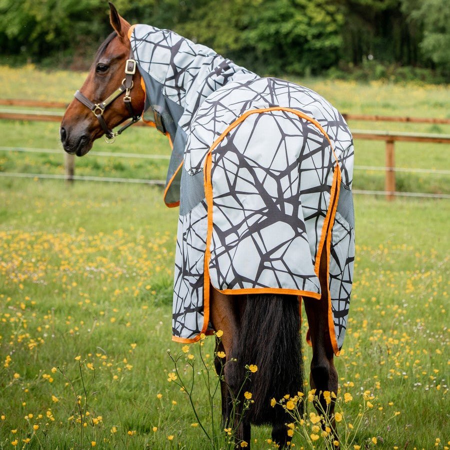 Horseware - Amigo CamoFly Plus Regn - og insektdækken - Grå/Orange - animondo.dk - AFRRK3 - J5S0 - 60