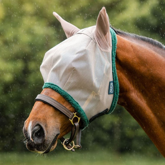 Horseware - Amigo Fluemaske - Beige/Grøn - animondo.dk - DMRF60 - MGG0 - SP