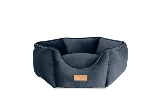 Ann Habor Milano Velvet Hundeseng - Navy - animondo.dk