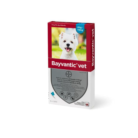 Bayvantic Vet. hund 4-10kg - 4x1,0ml - animondo.dk