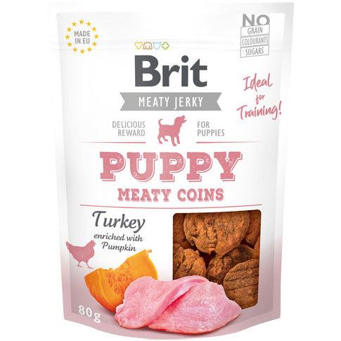 Brit Jerky Puppy Turkey Meaty Coins 80g - animondo.dk