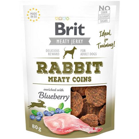 Brit Jerky Rabbit Meaty Coins 80g - animondo.dk