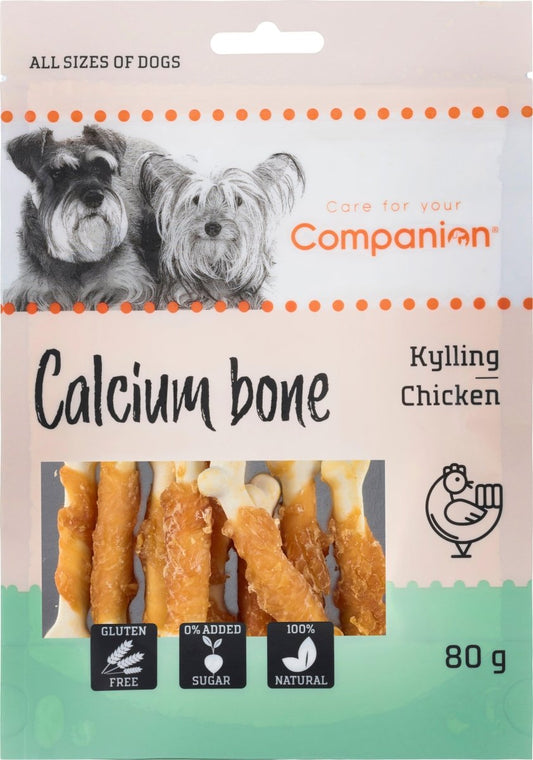 Companion Calcium Tyggeben Svøbt Med Kylling - 80g - animondo.dk