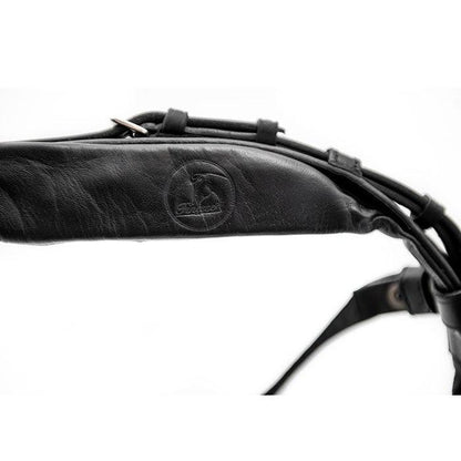 Finesse Bridles Cassidy Kandar, rundsyet m. bredt næsebånd - sort/sort/lak/sølv - animondo.dk