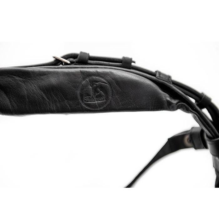 Finesse Bridles Himalaya Trense, rundsyet m. mellembredt næsebånd - sort/sort/sølv - animondo.dk