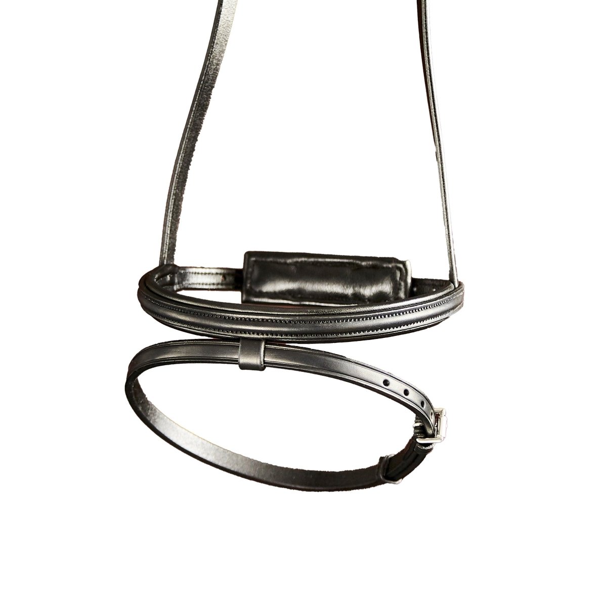 Finesse Bridles Zorro Trense, smalt næsebånd - sort/sort/sølv - animondo.dk