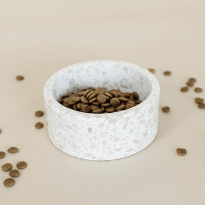 Kentucky Dog Bowl Terrazzo Stone - Beige - animondo.dk