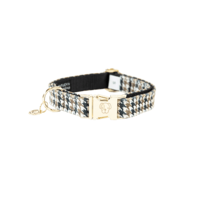 Kentucky Dog Collar Pied-de-Poule - Brun - animondo.dk