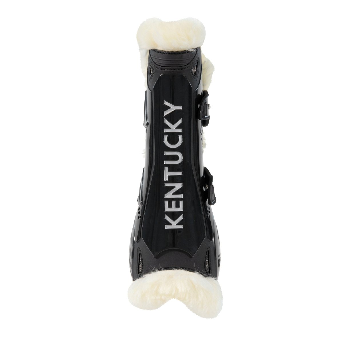 Kentucky Horsewear Bamboo Elastic Vegan Sheepskin Gamacher, Forben - Sort - animondo.dk