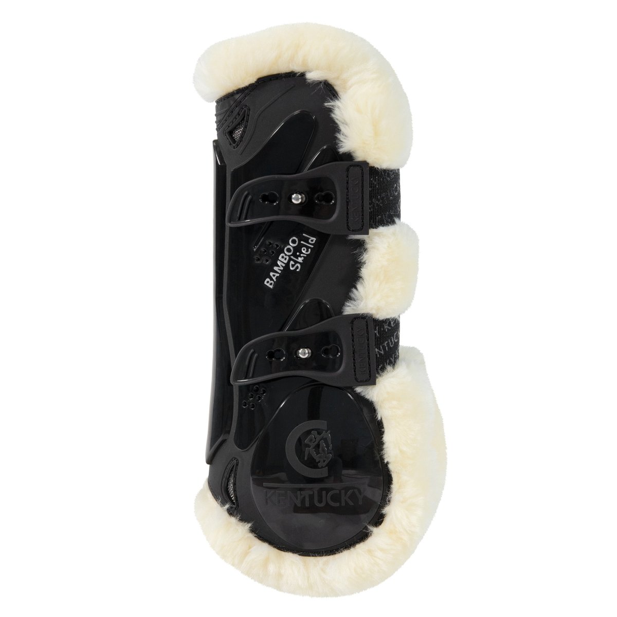 Kentucky Horsewear Bamboo Elastic Vegan Sheepskin Gamacher, Forben - Sort - animondo.dk