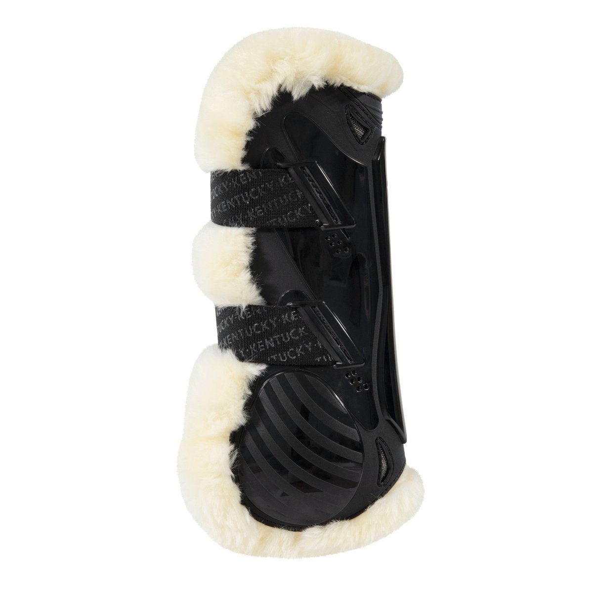 Kentucky Horsewear Bamboo Elastic Vegan Sheepskin Gamacher, Forben - Sort - animondo.dk