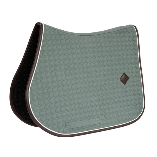 Kentucky Horsewear Classic Leather Springunderlag - Dusty green - animondo.dk