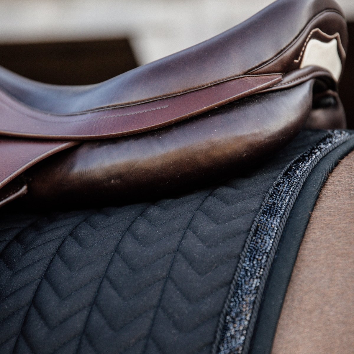 Kentucky Horsewear Glitter Stone Show Springunderlag - Sort - animondo.dk