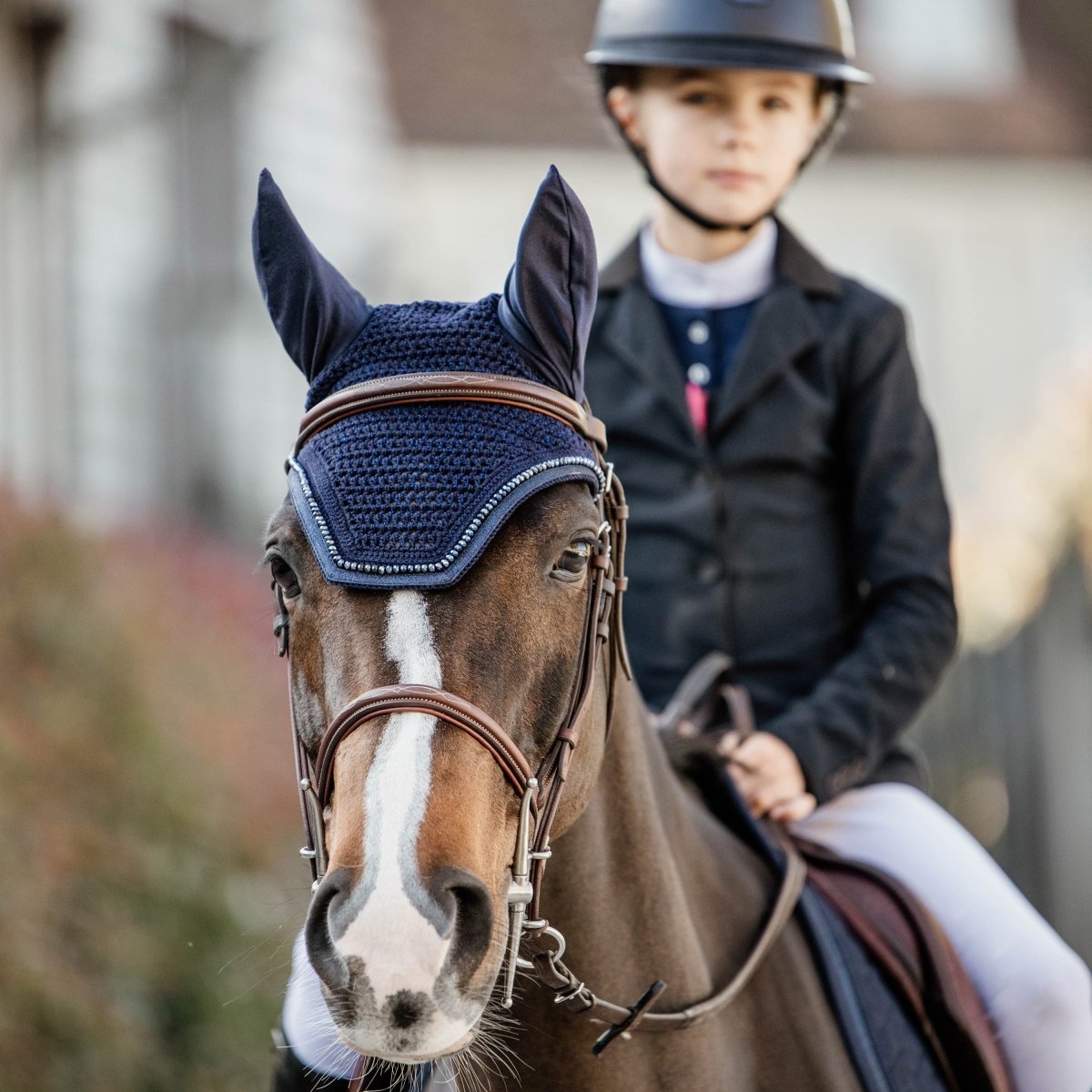 Kentucky Horsewear Wellington Glitter Band Hut Pony - Navy - animondo.dk