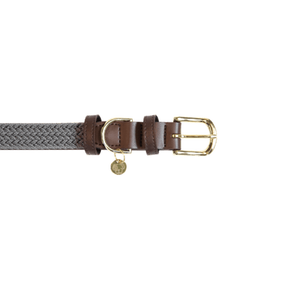 Kentucky Plaited Nylon Dog collar - Grå - animondo.dk