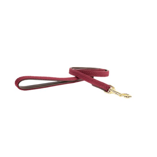 Kentucky Plaited Nylon Dog Lead - Bordeaux - animondo.dk