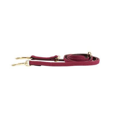 Kentucky Plaited Nylon Dog Lead - Bordeaux - animondo.dk