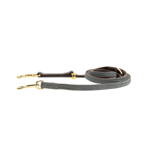 Kentucky Plaited Nylon Dog Lead - Grå - animondo.dk