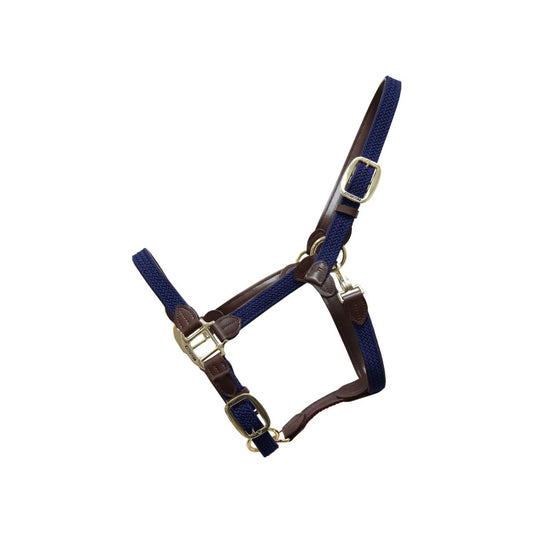 Kentucky Plaited Nylon Halter - Navy - animondo.dk