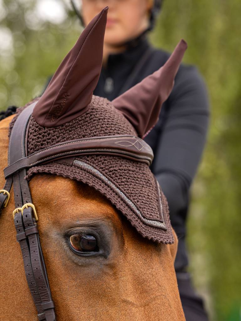 LeMieux Crystal Fly Hood Brown - animondo.dk