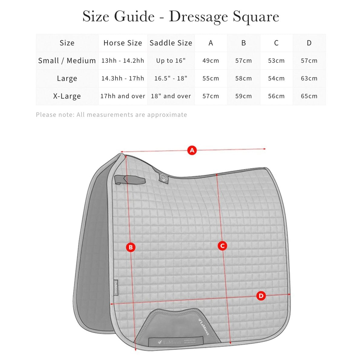 LeMieux Loire Classic Dressage Square Sadelunderlag - Hvid - animondo.dk