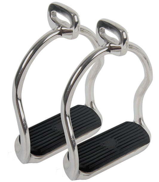 Stirrup Icelandic, black rubber inlays, 12 cm - animondo.dk